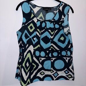 Monterey Bay clothing company women’s size 12 tank top abstract blue green white